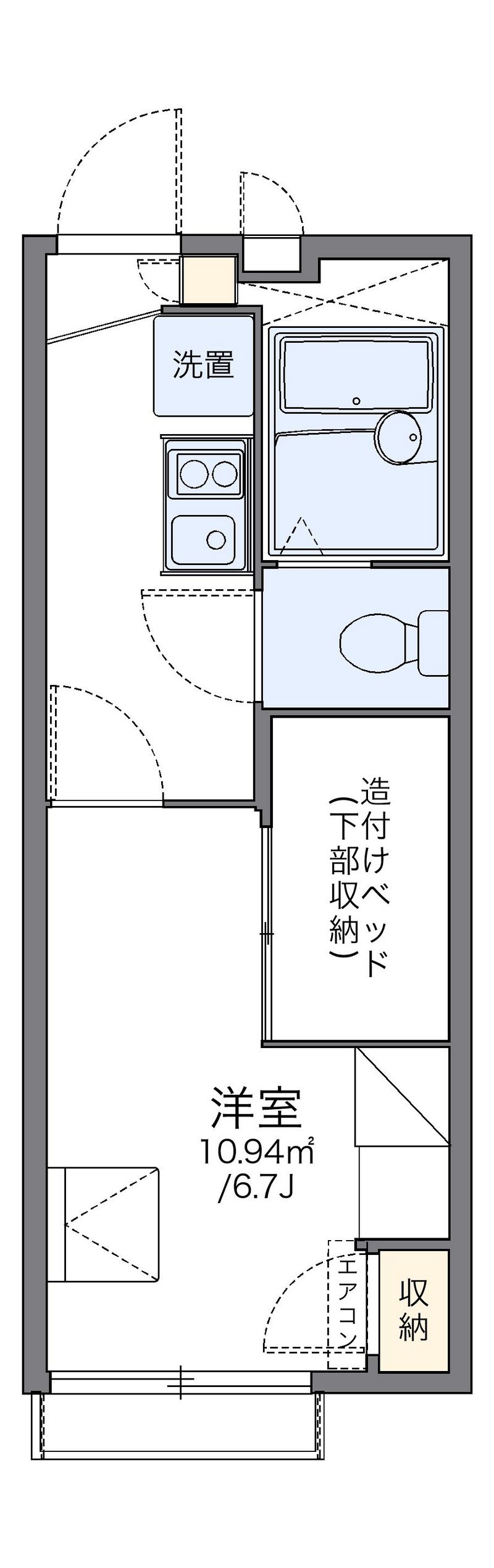 レオパレスアクアブルー青谷 間取図