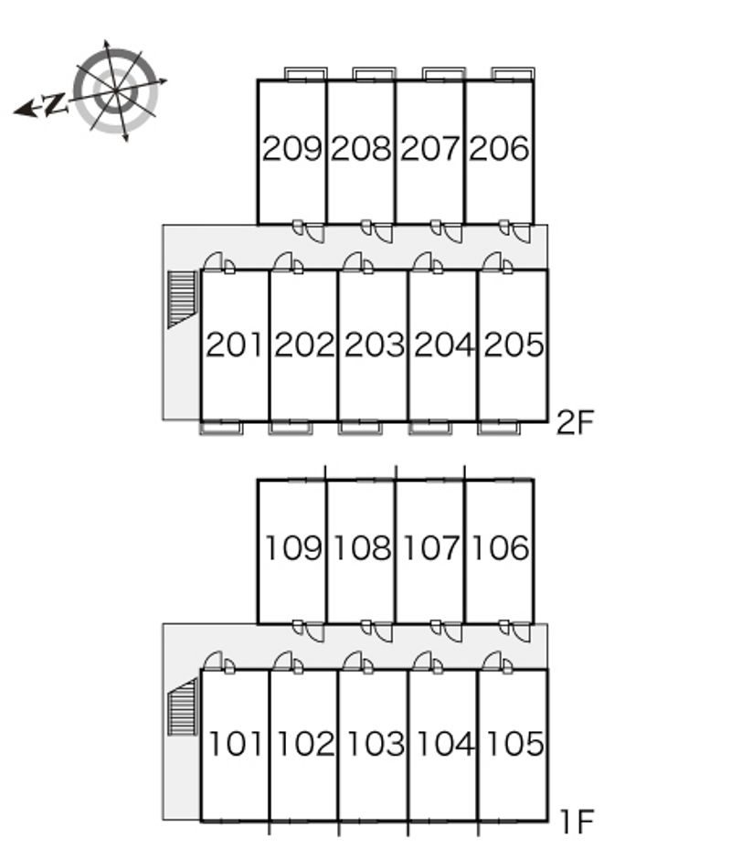 レオパレスグリーンヒルズライフ 間取配置図