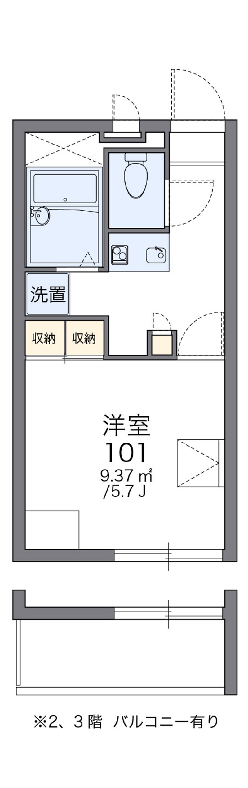 レオパレスラフォーレ長野 間取図