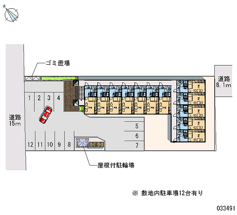 レオパレスハッサムＢ 月極駐車場