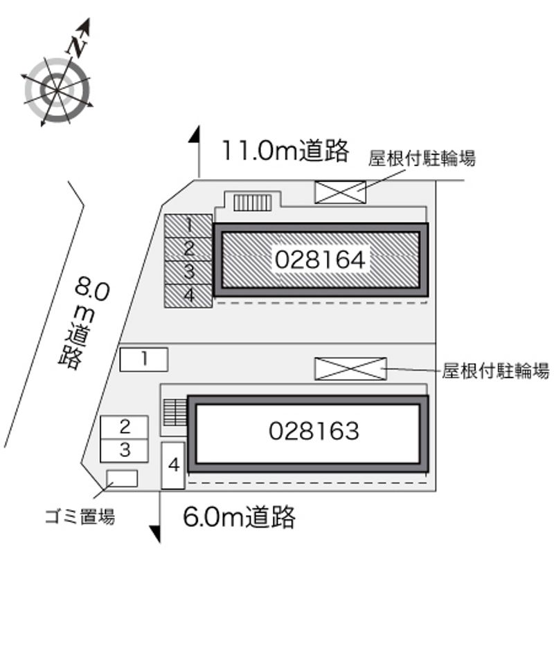 レオパレスニュー千葉ハイツ　Ｂ 配置図