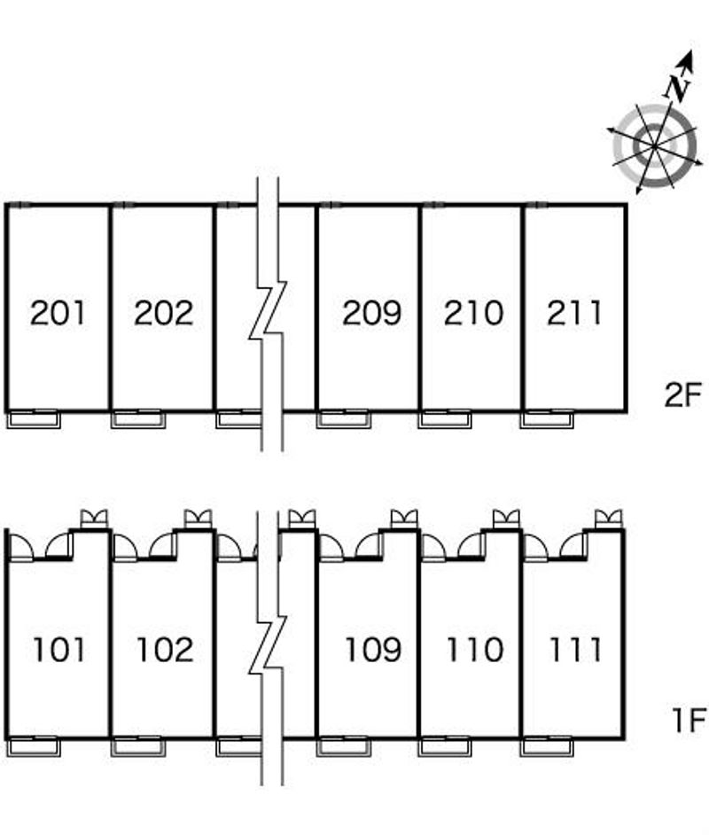 レオパレスプラムヴィラ２ 間取り配置図