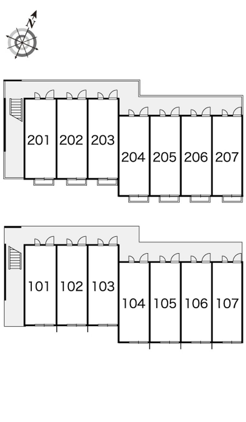 レオパレスプチドムール　サカエ 間取配置図