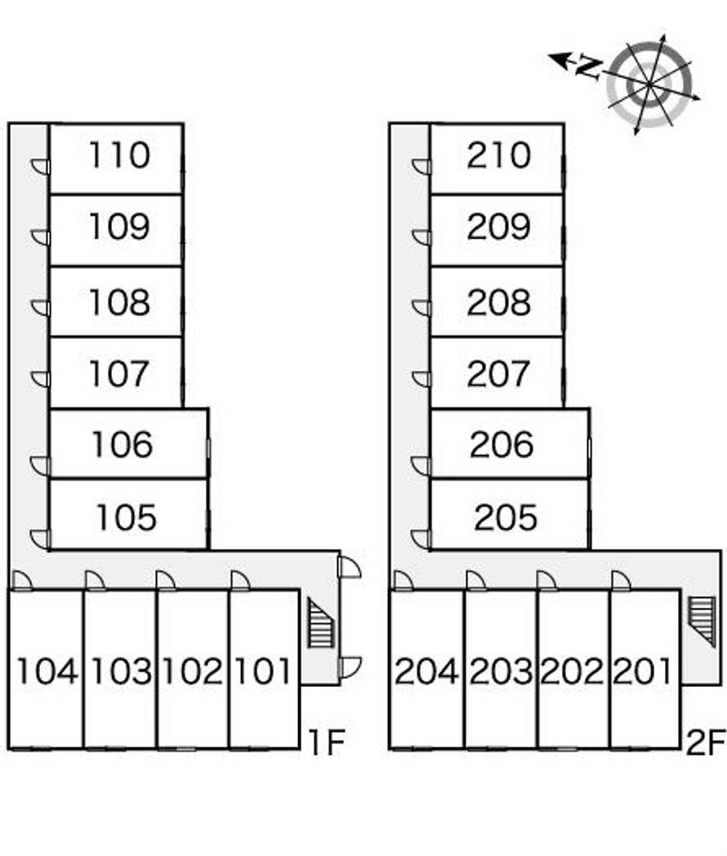 レオパレス６丁目ホープ　Ⅱ 間取配置図