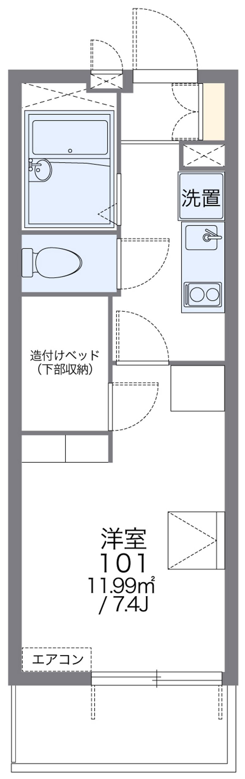 レオパレス松山保免 間取図