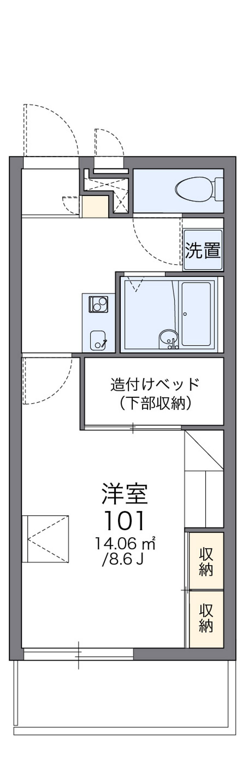 レオパレスサンクワイエットつきのわ 間取図