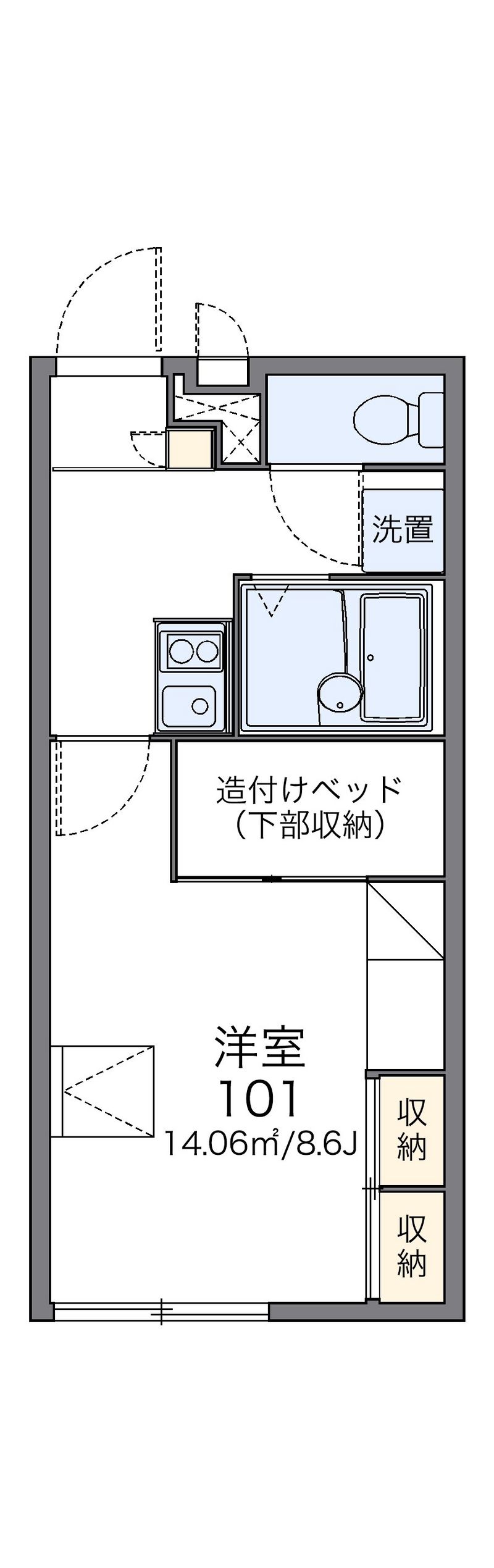 レオパレスバンブー 間取図
