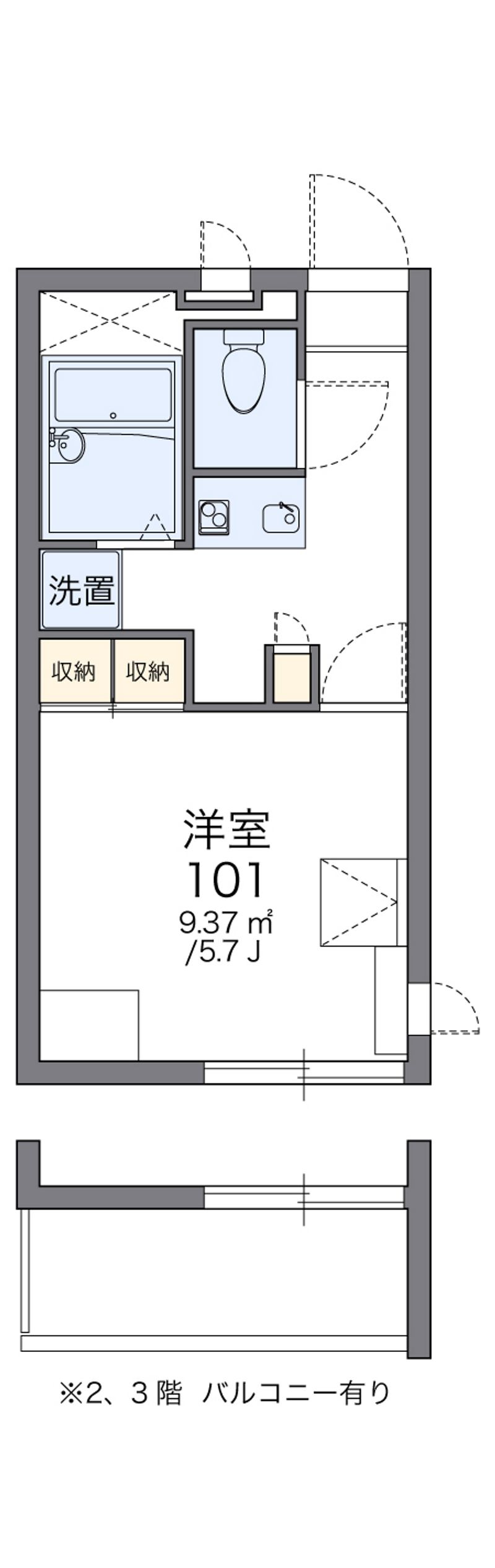 レオパレスＲｙｕｓｅｉ中道通 間取図