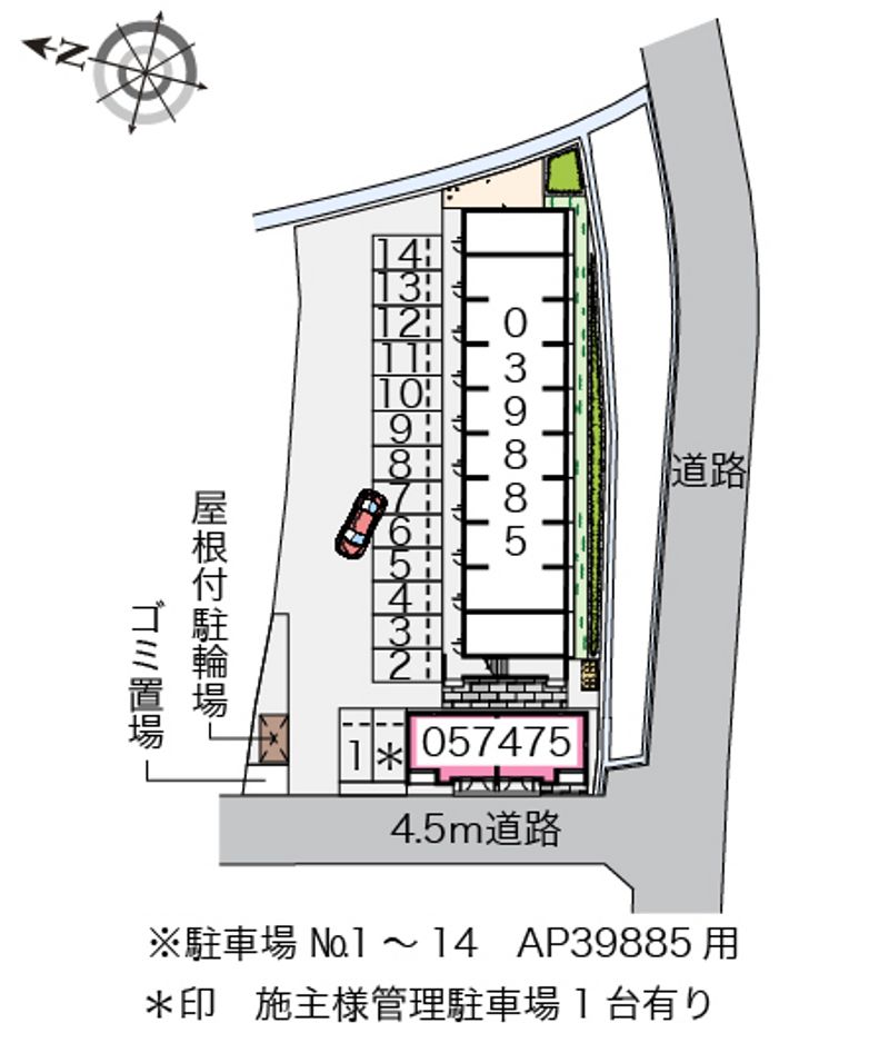 クレイノＨＩＧＡＳＨＩＮＯ 配置図