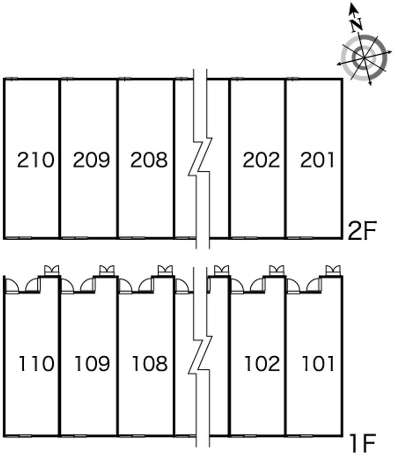 レオパレス白枝 間取配置図