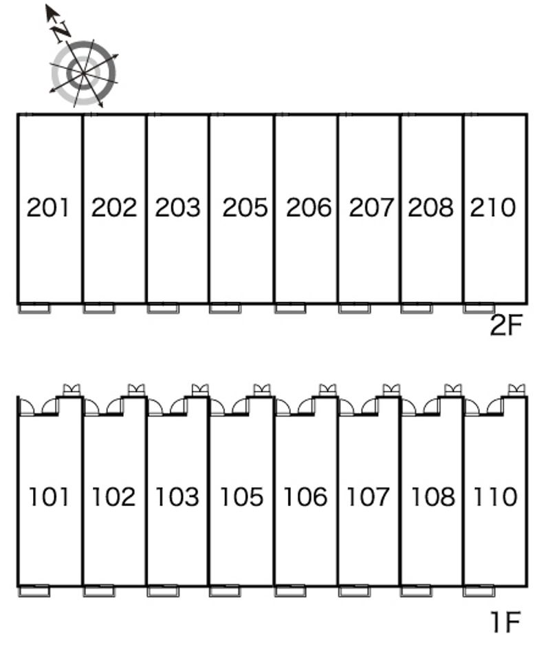 レオパレスはくわⅡ 間取り配置図