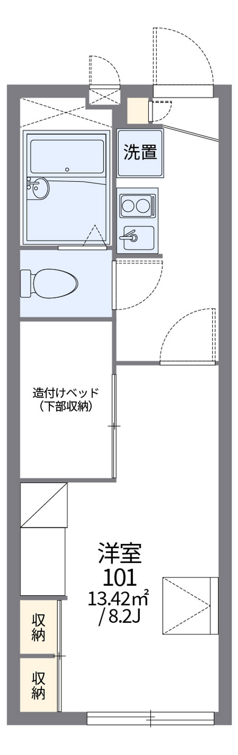 レオパレスポムール 間取図