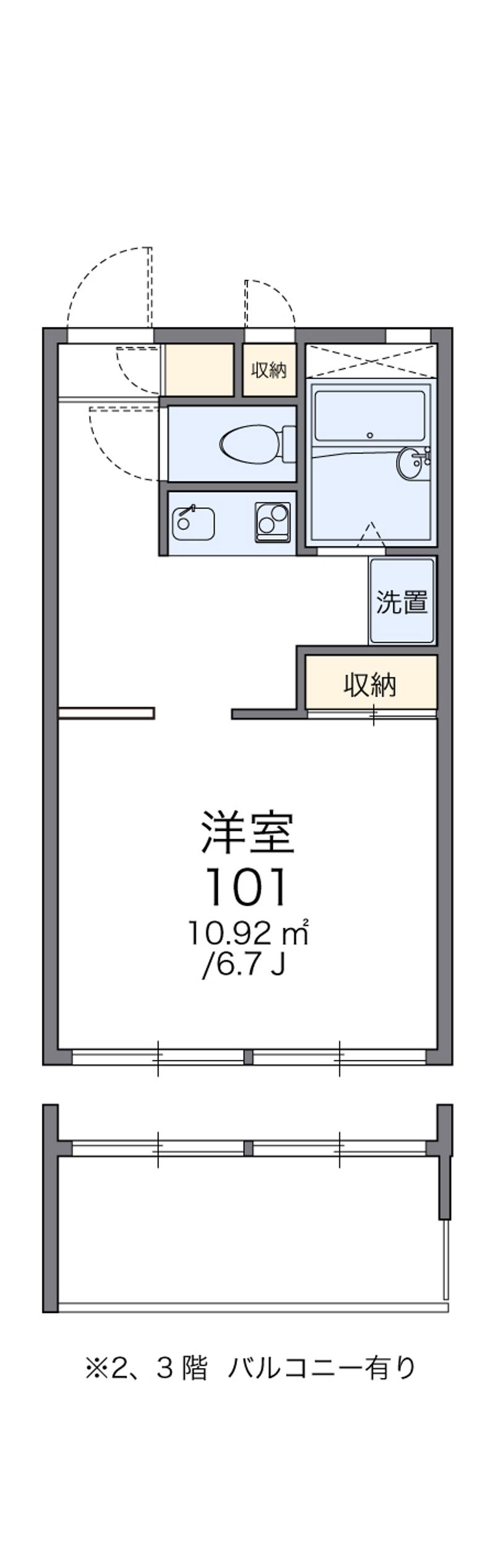 レオパレス中休場 間取図