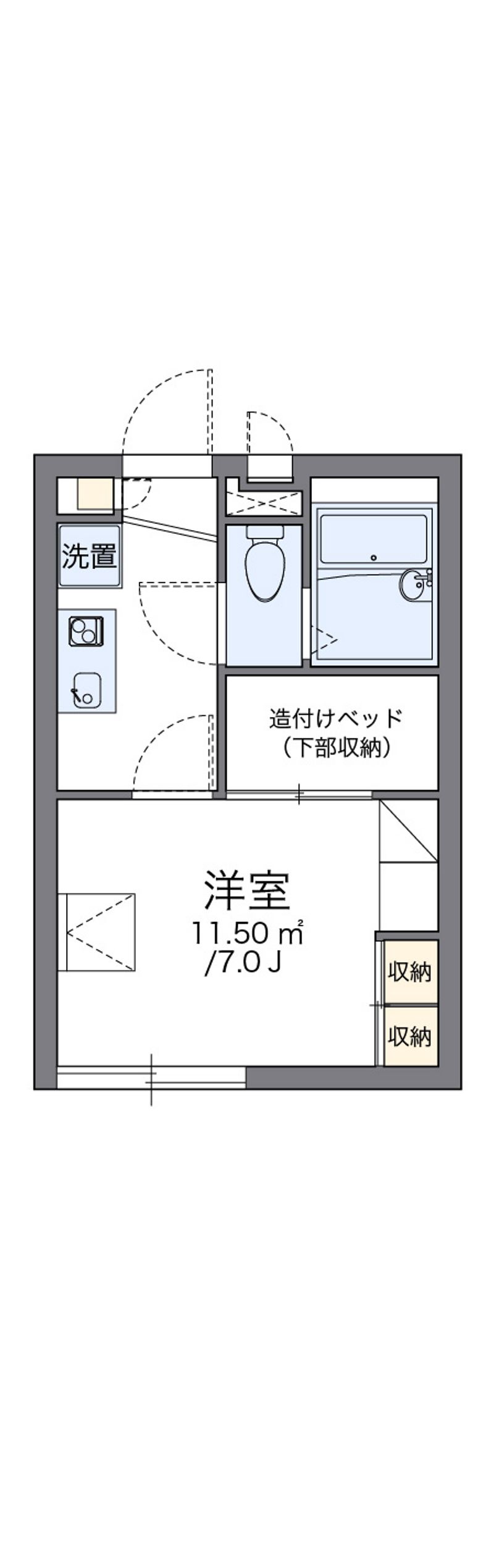 レオパレスミニョン　フルール 間取図