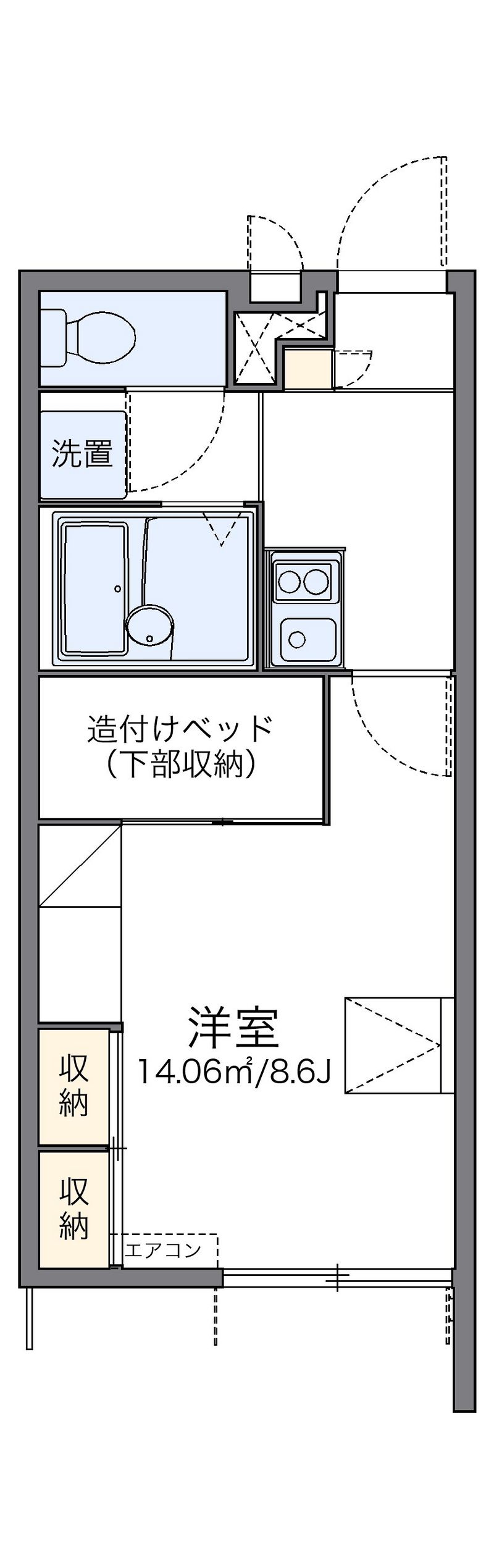 レオパレスプレステージＯＮＥ 間取図