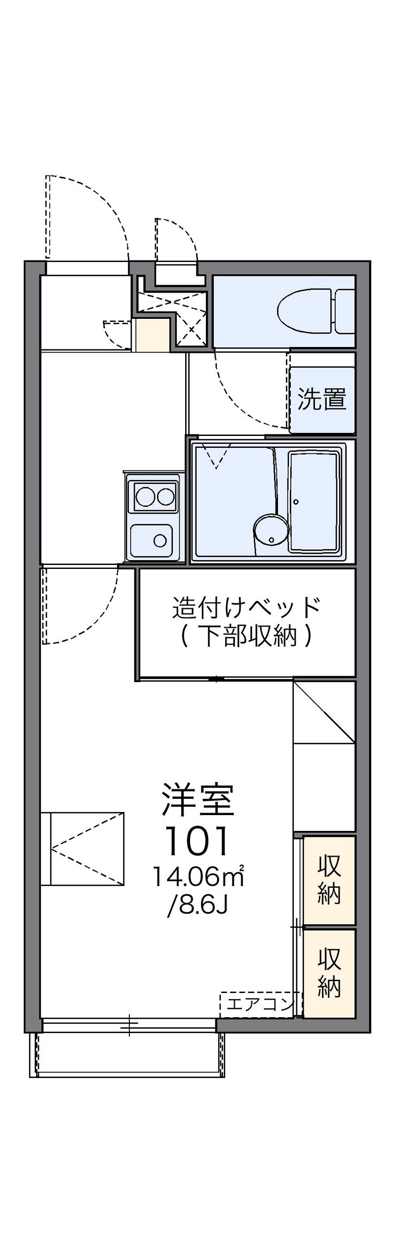 レオパレス台原 間取図