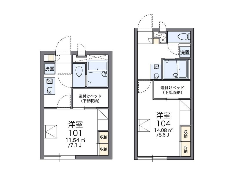 レオパレスハピネス 間取図