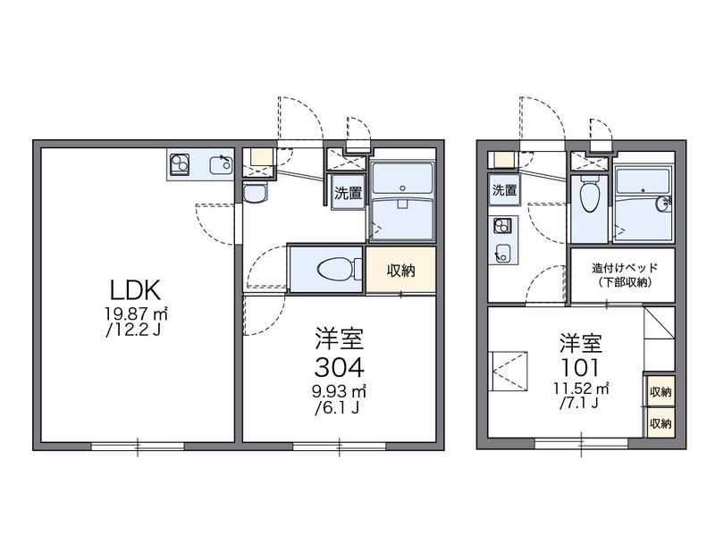 レオパレスサンライズ　ＫＷ 間取図