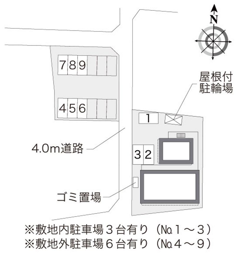 レオパレス希望の丘 駐車場