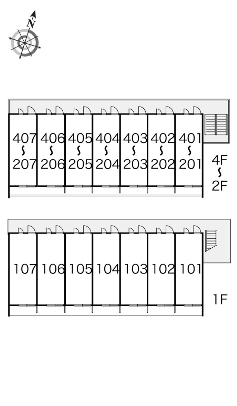 レオパレスフレア九品寺 間取配置図