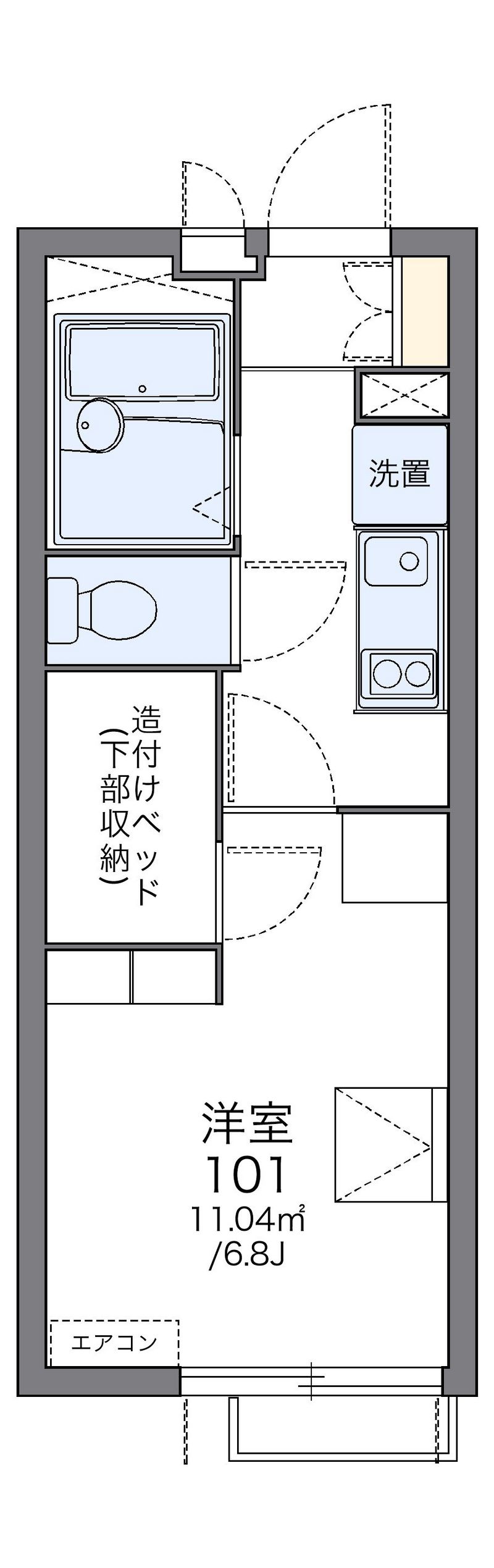 レオパレスグリーン中台 間取図