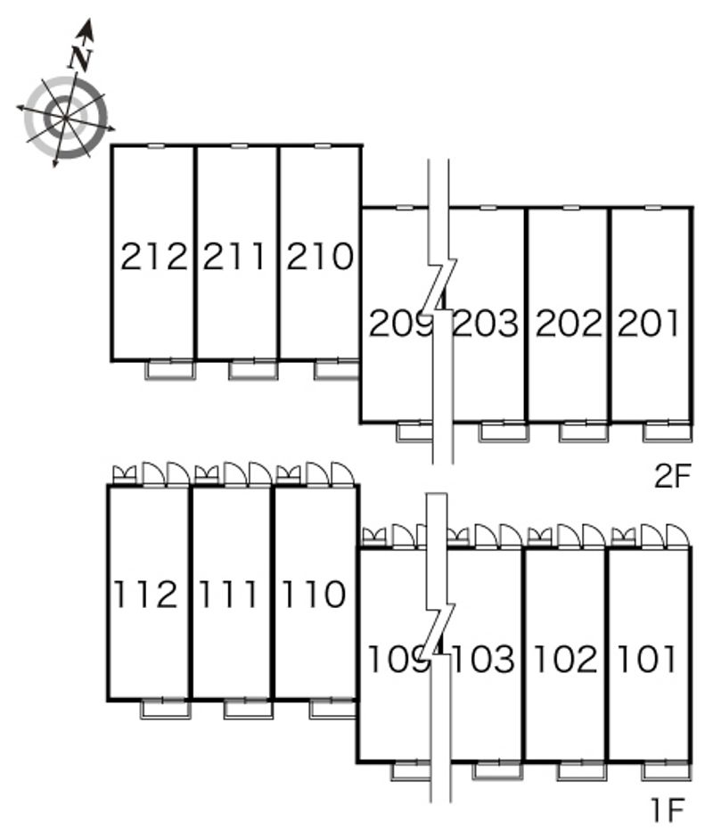 レオパレスＯＺＵ　１ 間取配置図