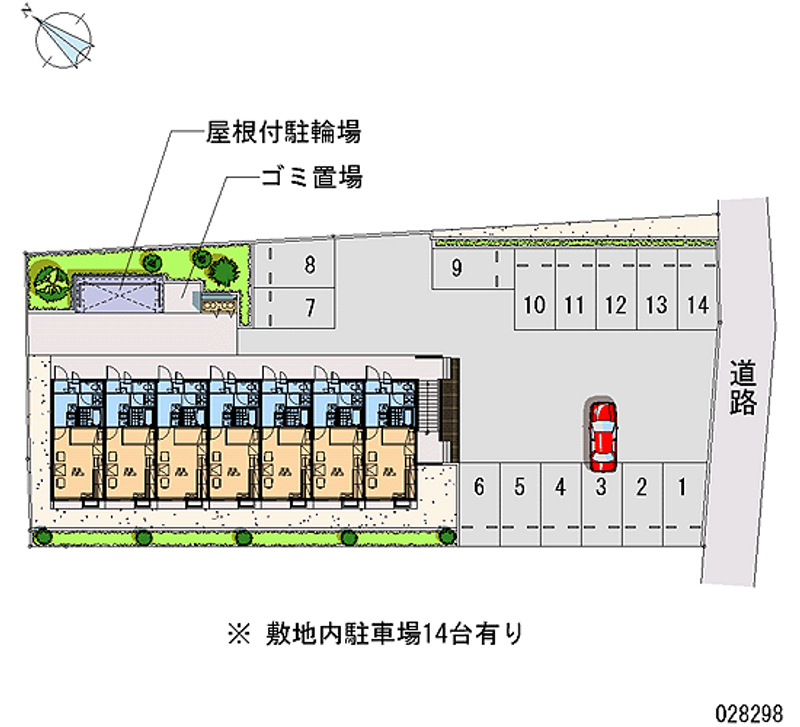 レオパレスグリーングラス 月極駐車場