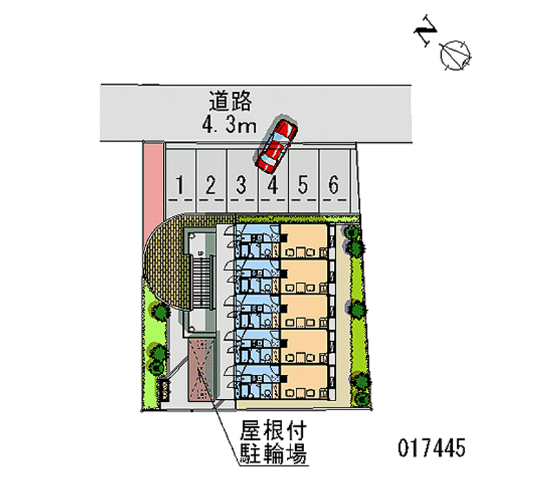 レオパレスハピネスⅡ 月極駐車場