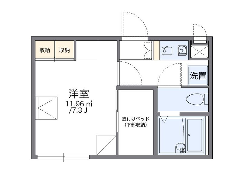 レオパレス南万代 間取図