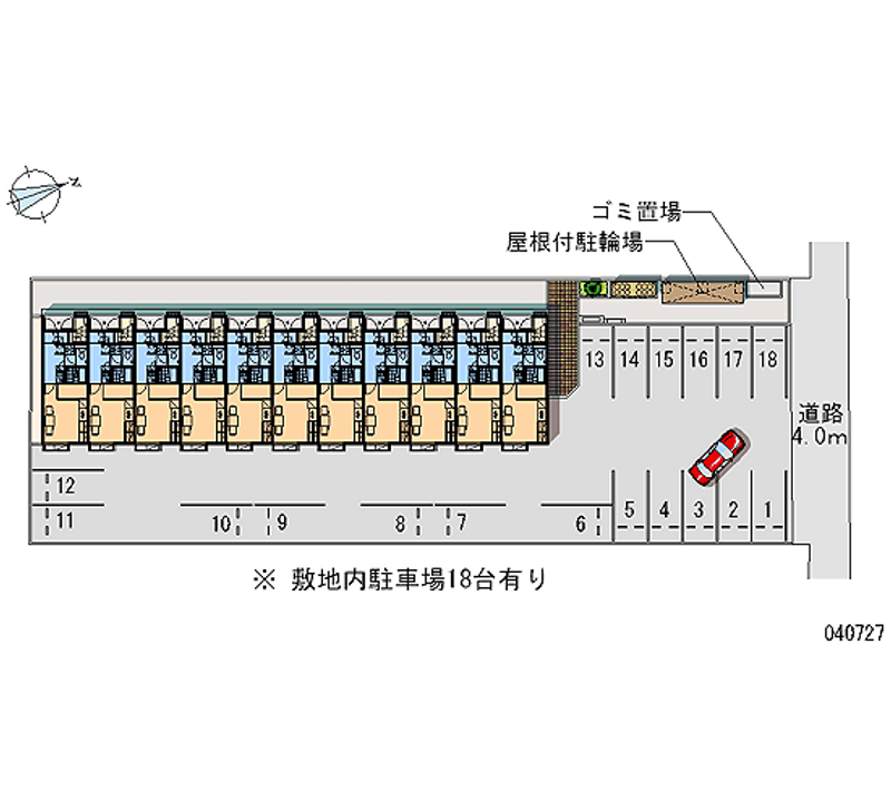 レオパレス川北 月極駐車場