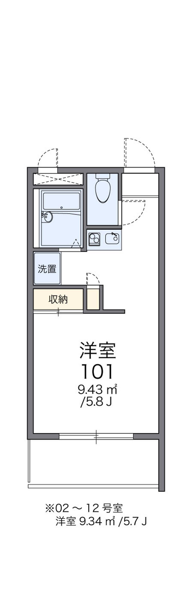 レオパレスコーポテラダ 間取図
