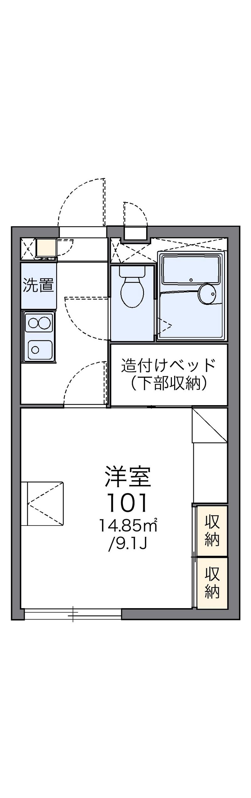 レオパレスエクレール鬼無 間取図