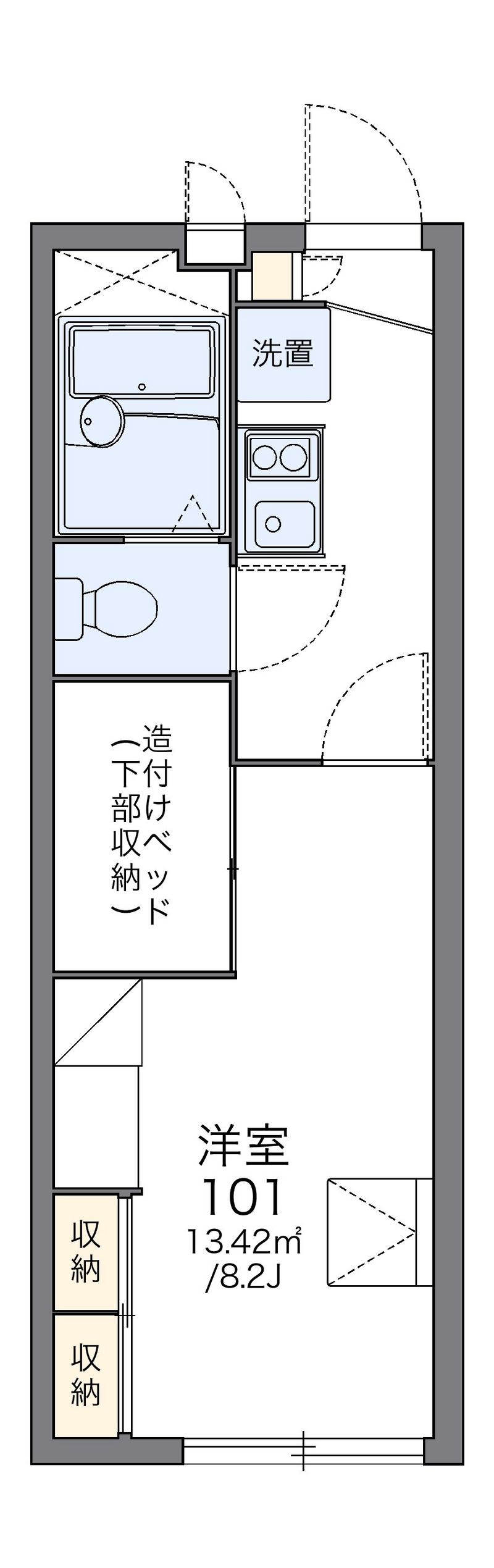 レオパレスソレーユ上地 間取図