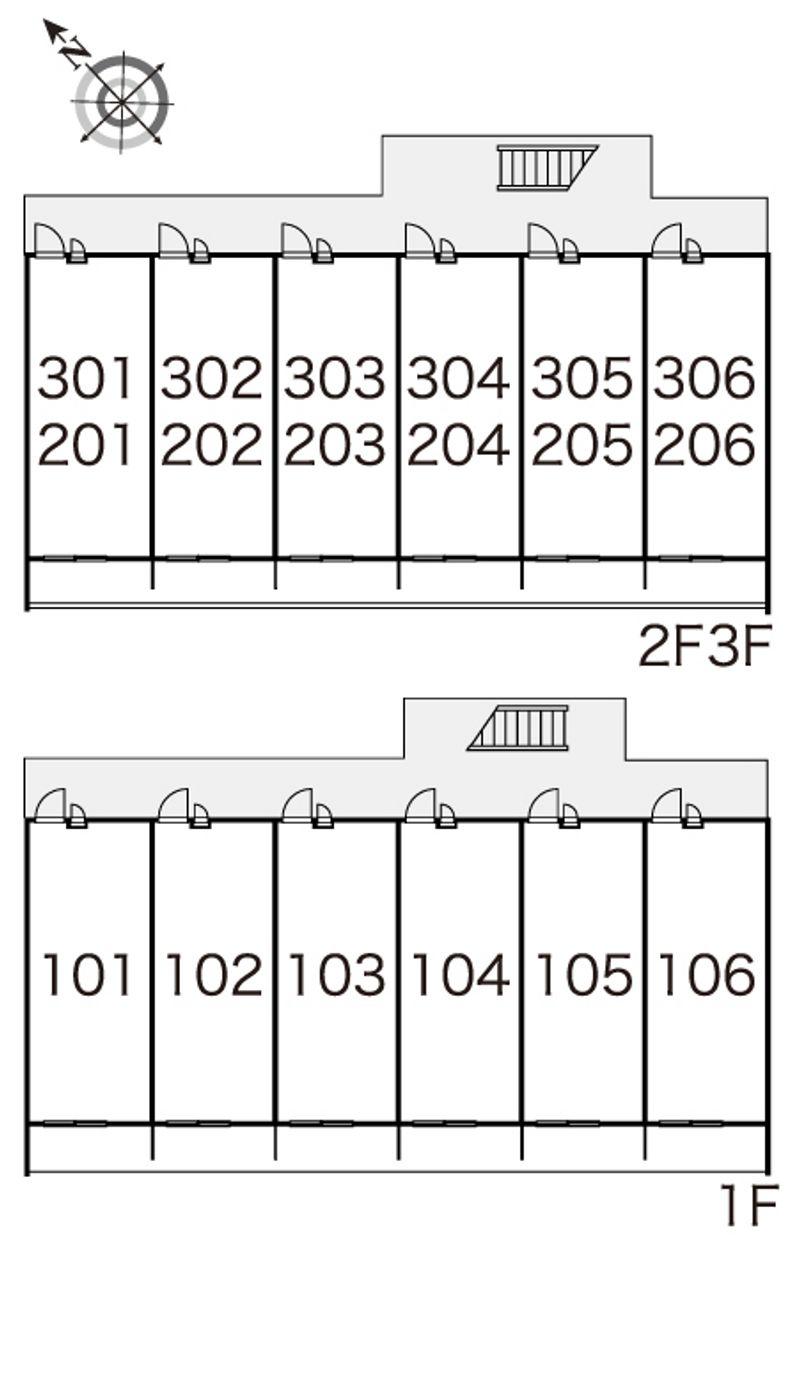 レオパレスパークハイツ　Ａ 間取り配置図