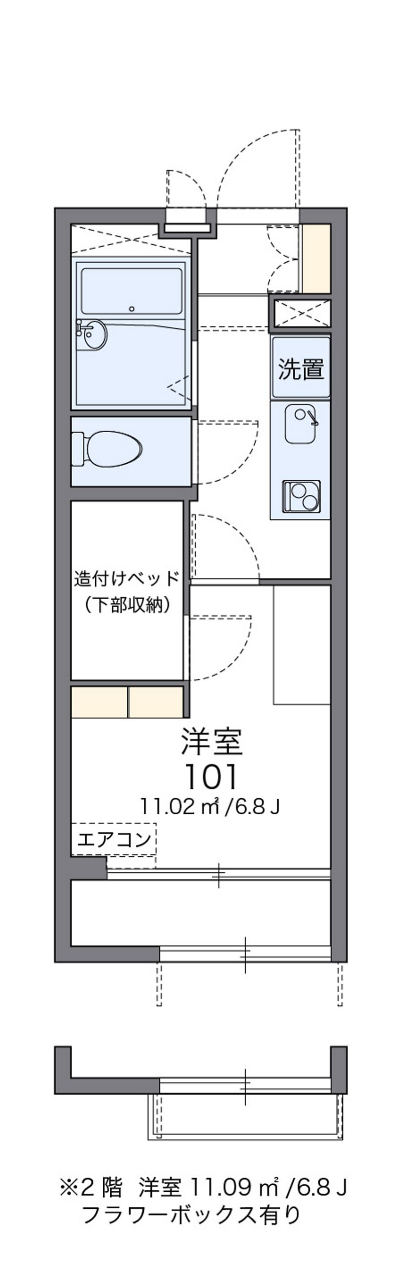 レオパレスブランデール島根 間取図