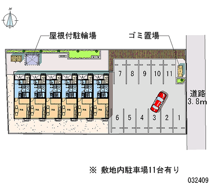 レオパレスプランドール富田 月極駐車場