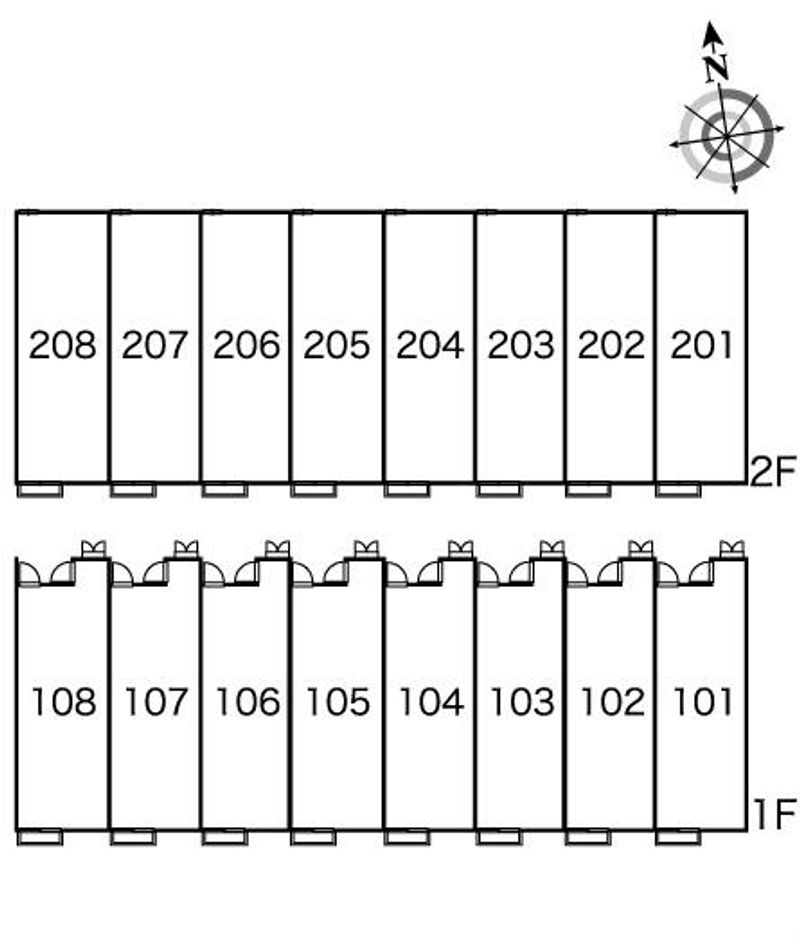 レオパレスパームスルーム 間取配置図