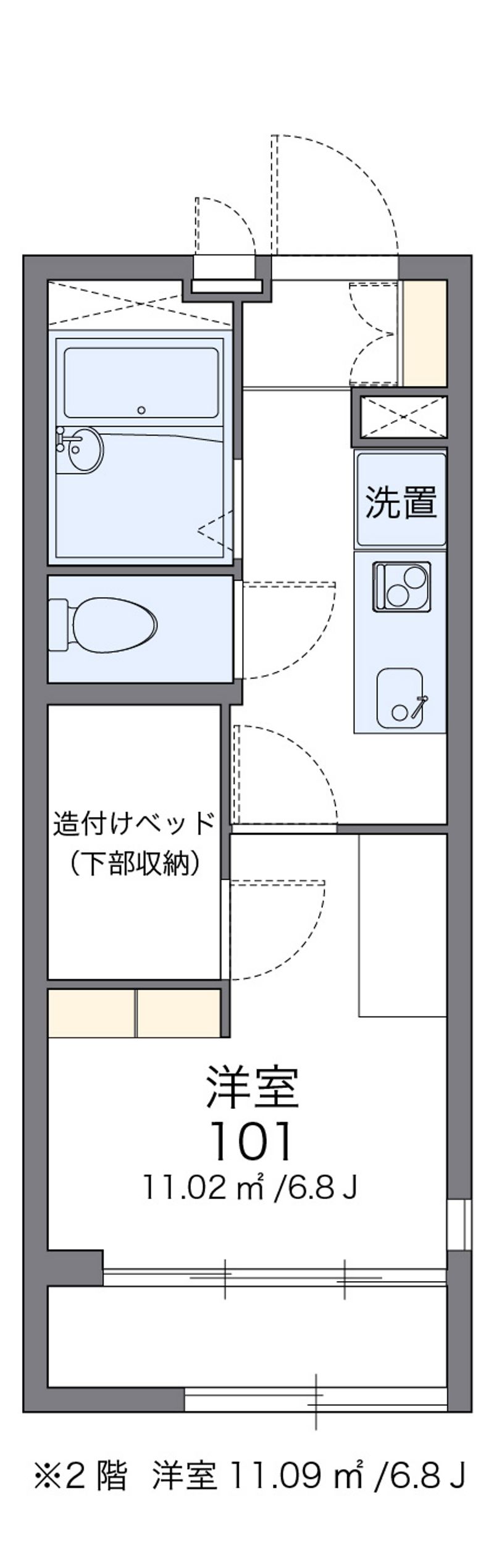 レオパレスポムール 間取図