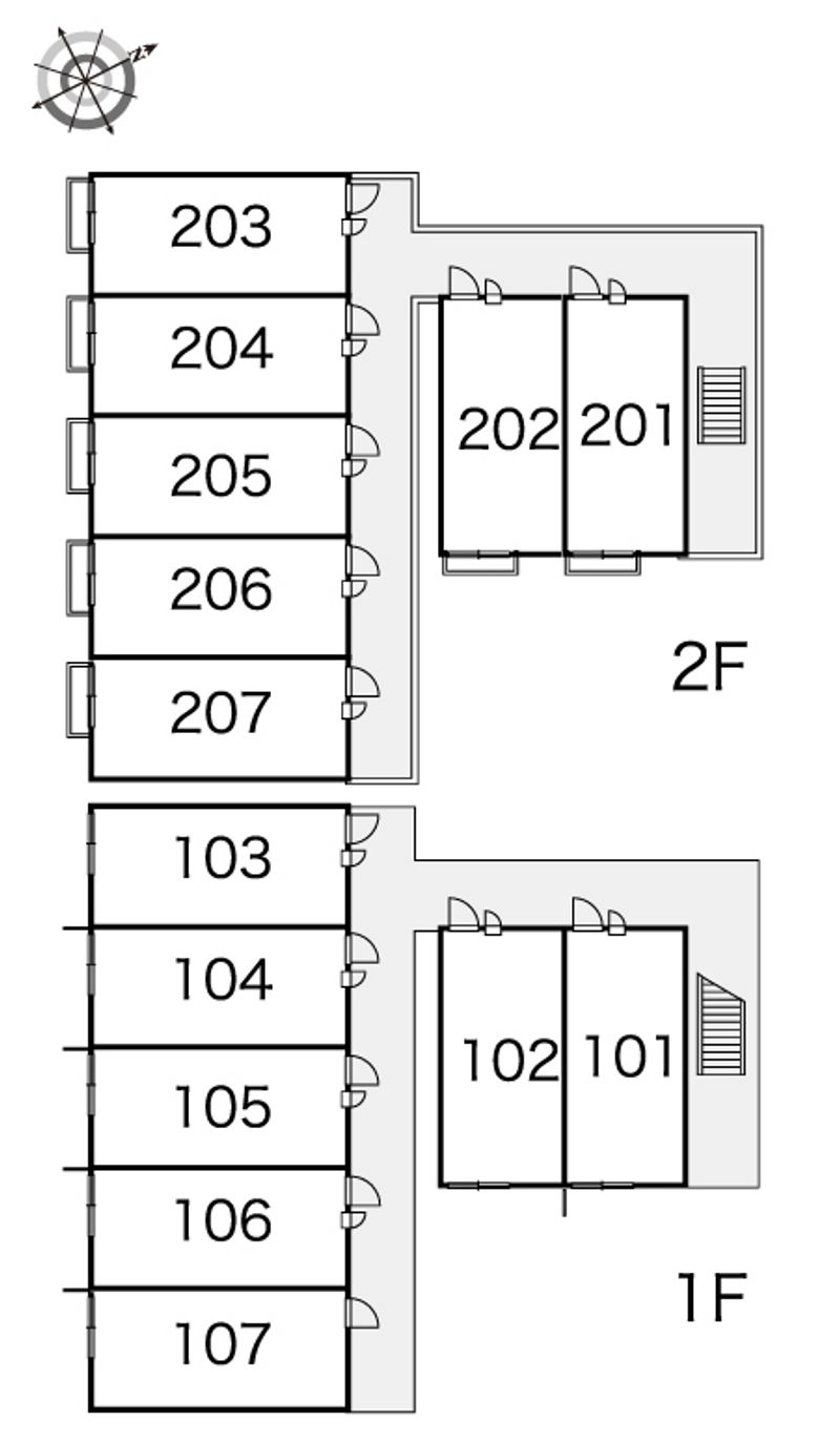 レオパレスハナミズキ仁戸名 間取配置図