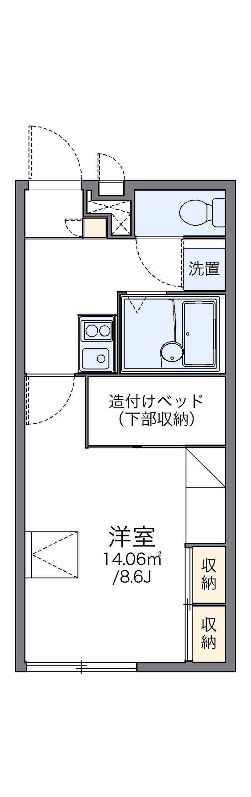 レオパレス花水木 間取図
