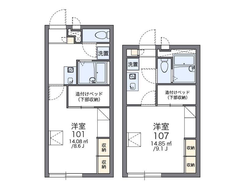 レオパレス天神 間取図