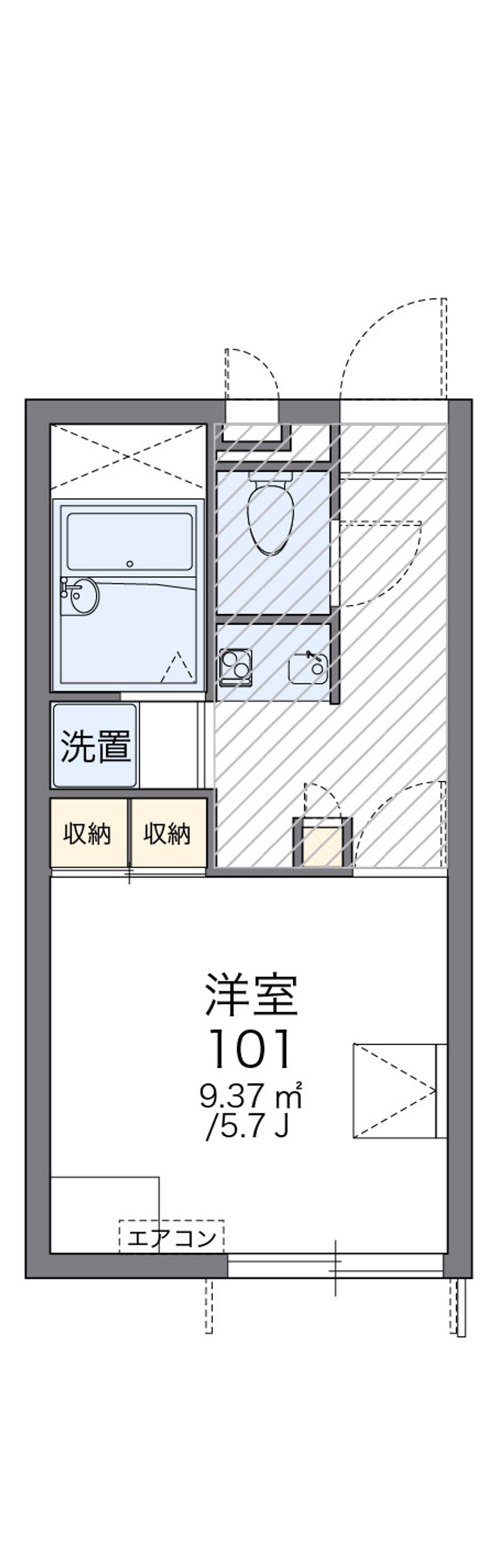 レオパレスバイアサウラ 間取図