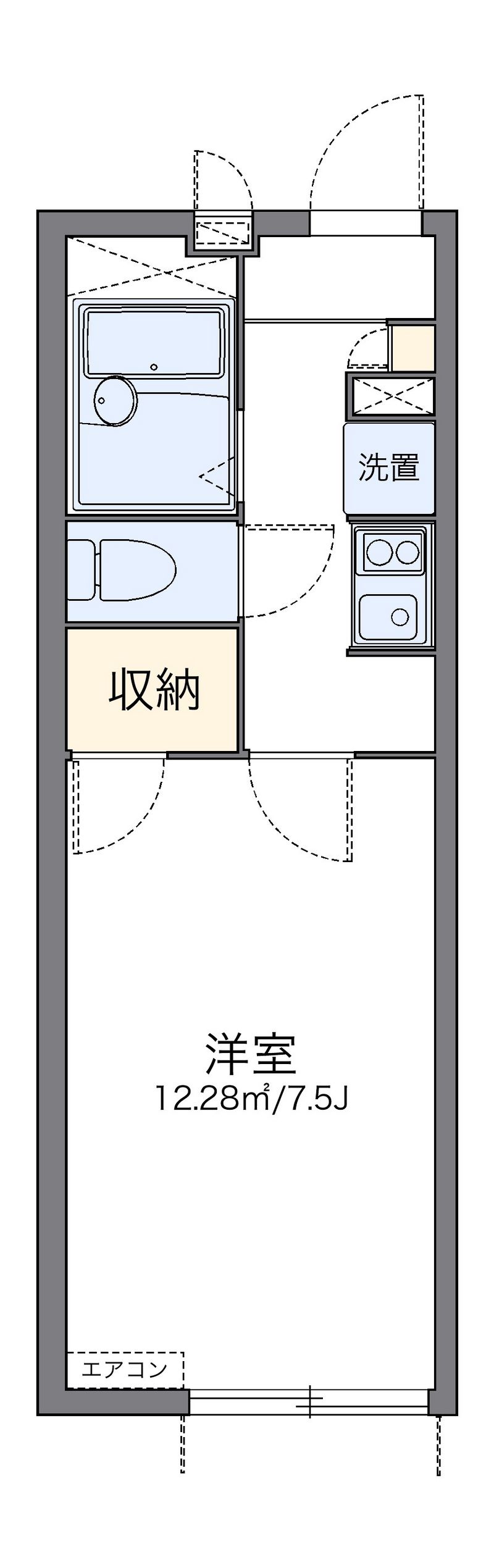 レオパレスフローラ　Ｓ 間取図