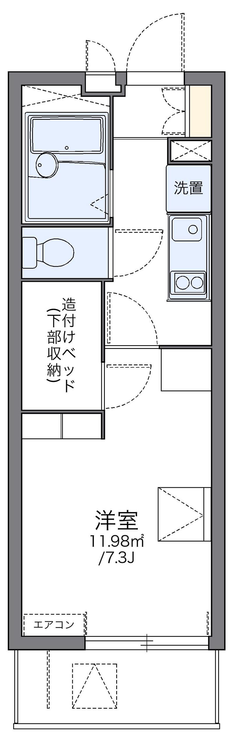 レオパレスブルースカイ 間取図
