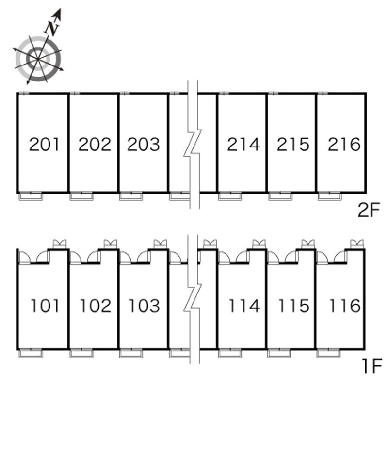レオパレスＳｈｉｋｏｋｕ中央 間取配置図