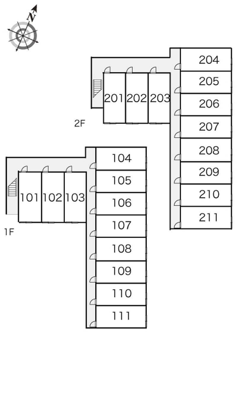 レオパレスロワール新琴似 間取配置図