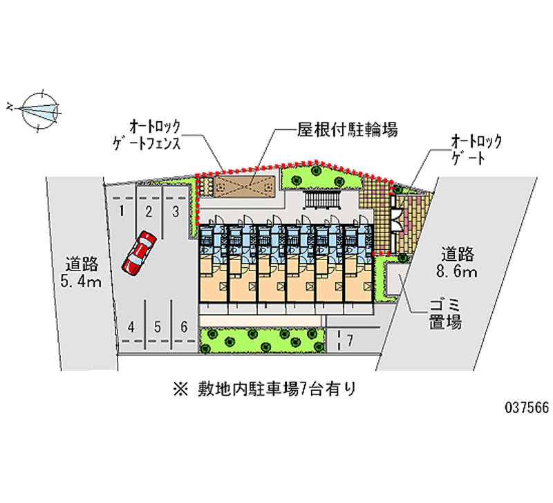 レオパレスミダスコート古曽部 月極駐車場