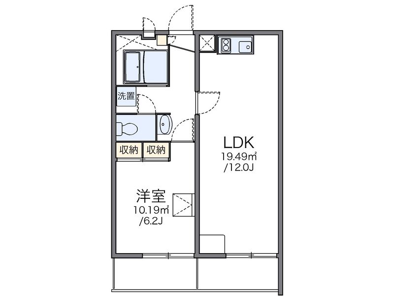 レオパレスハープコート 間取図