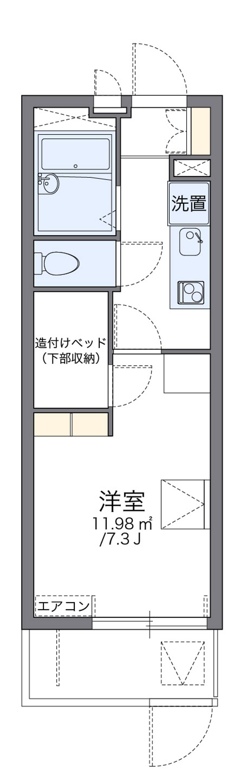 レオパレスリバーサイド　Ｋ 間取図