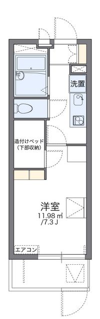 レオパレスリバーサイド　Ｋ 間取り図